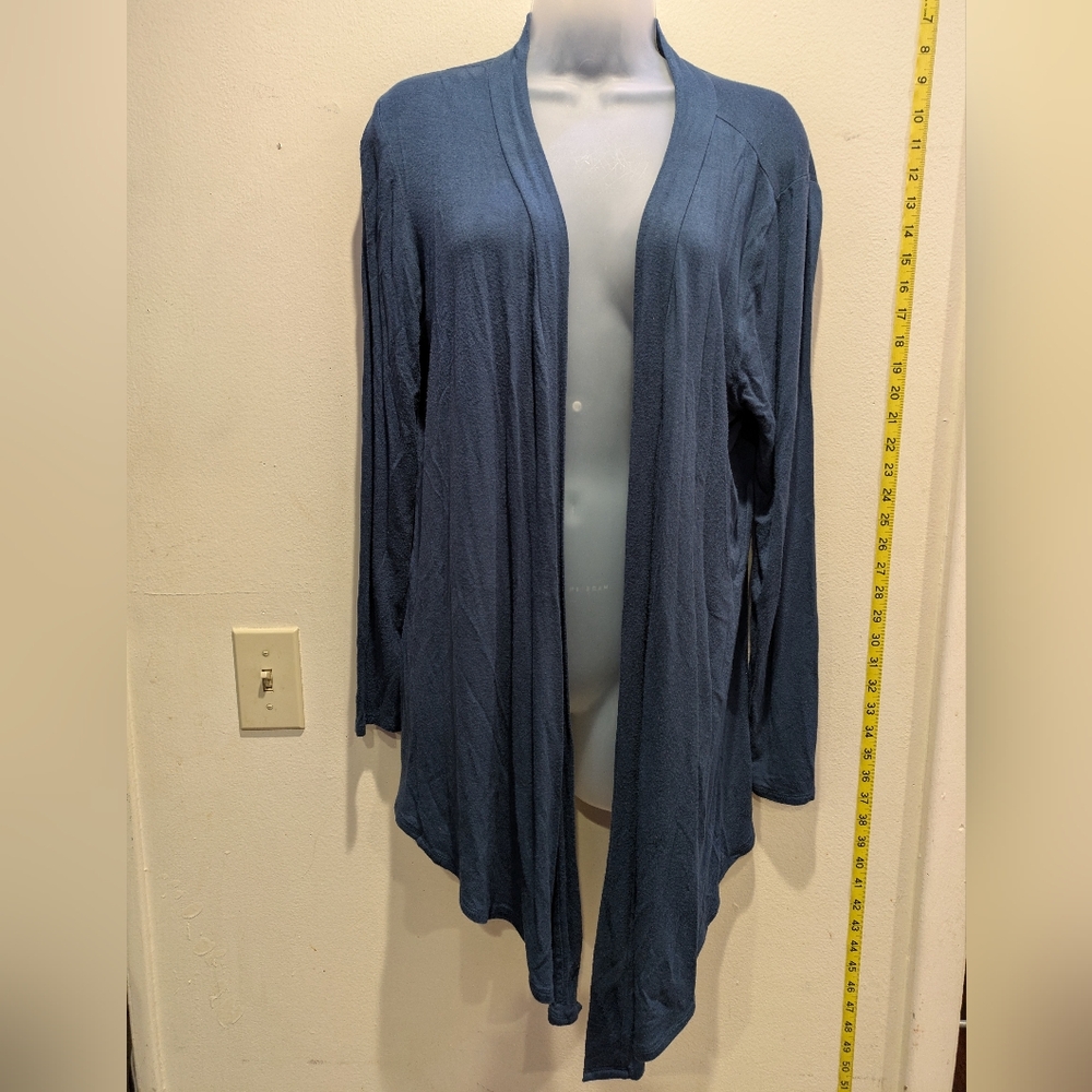 Elegant Open Front Cardigan Sweater - Navy